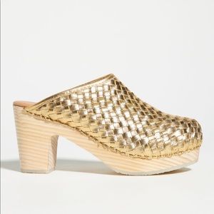 RARE Anthropologie Pilcro Woven Heeled Clogs